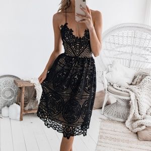 JAUS Two Sisters Label Black Lace Dress 8